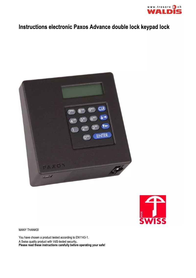 First page image of the manual for First 850