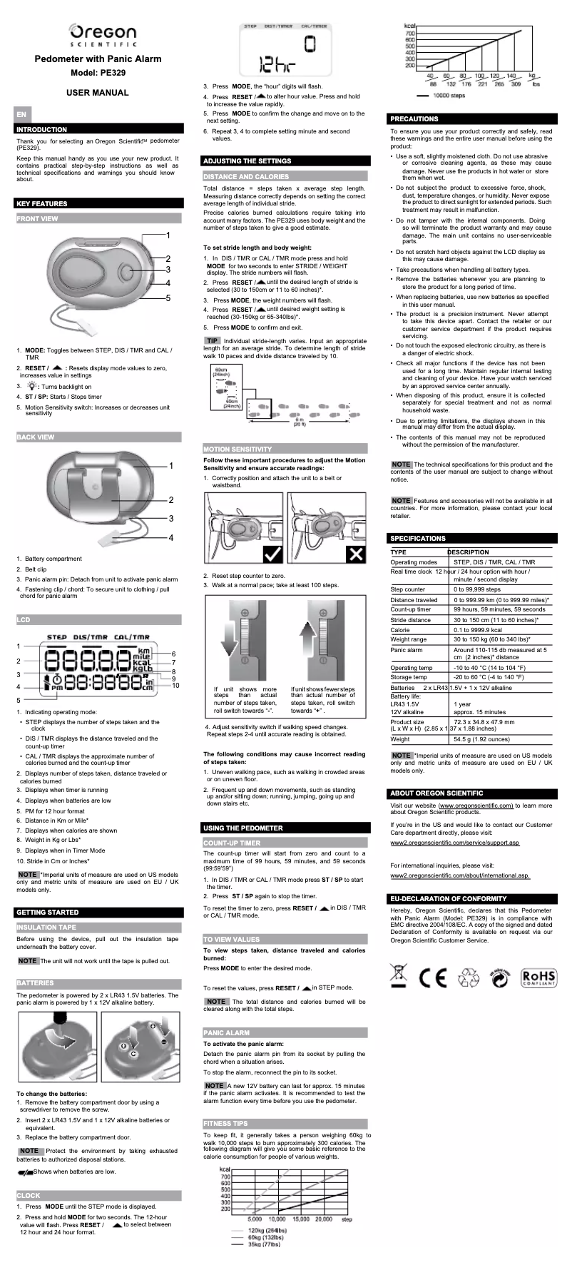 First page image of the manual for PE 329
