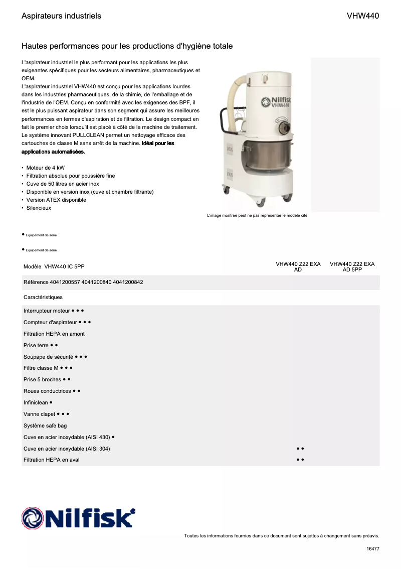 First page image of the manual for VHW440