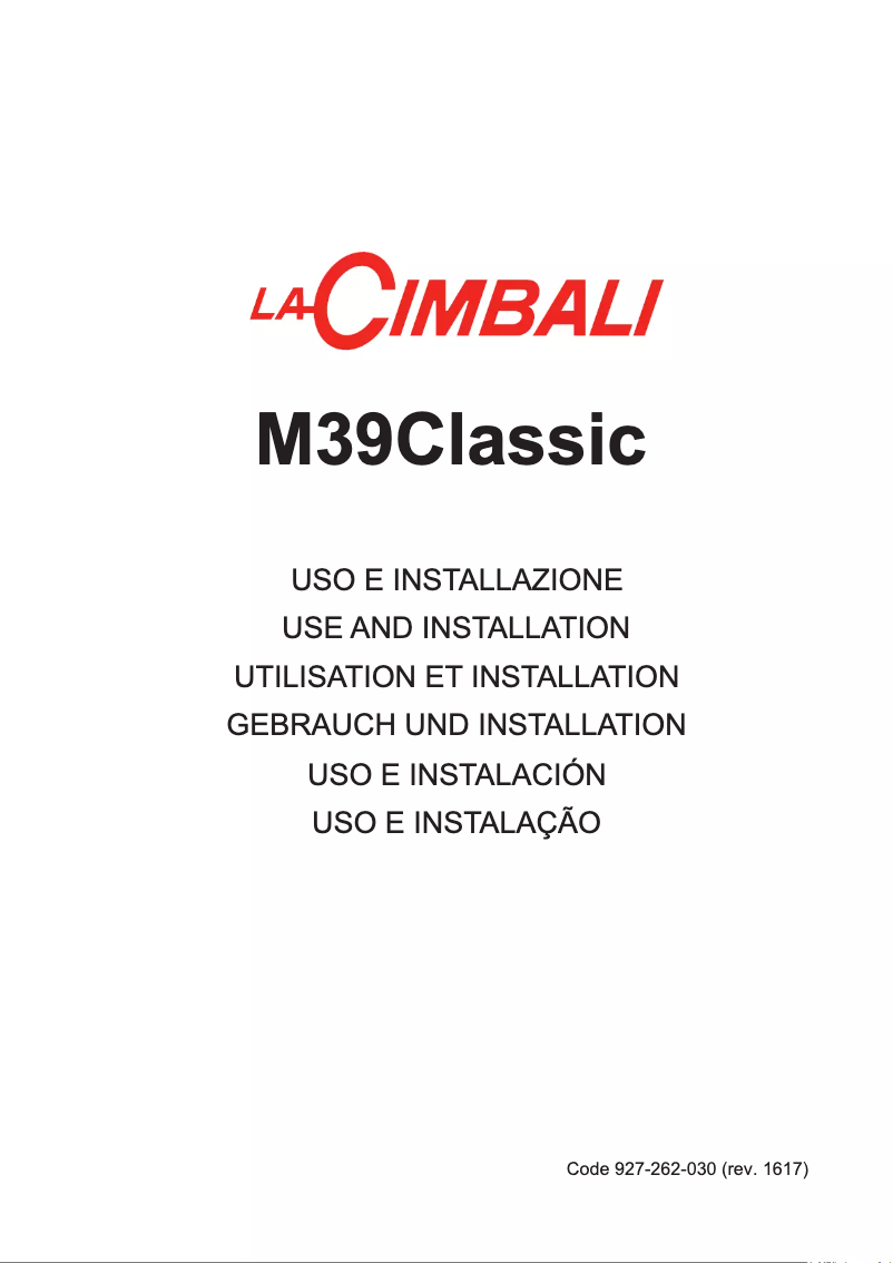 Page 1 of the manual User Manual La Cimbali M39 Classic