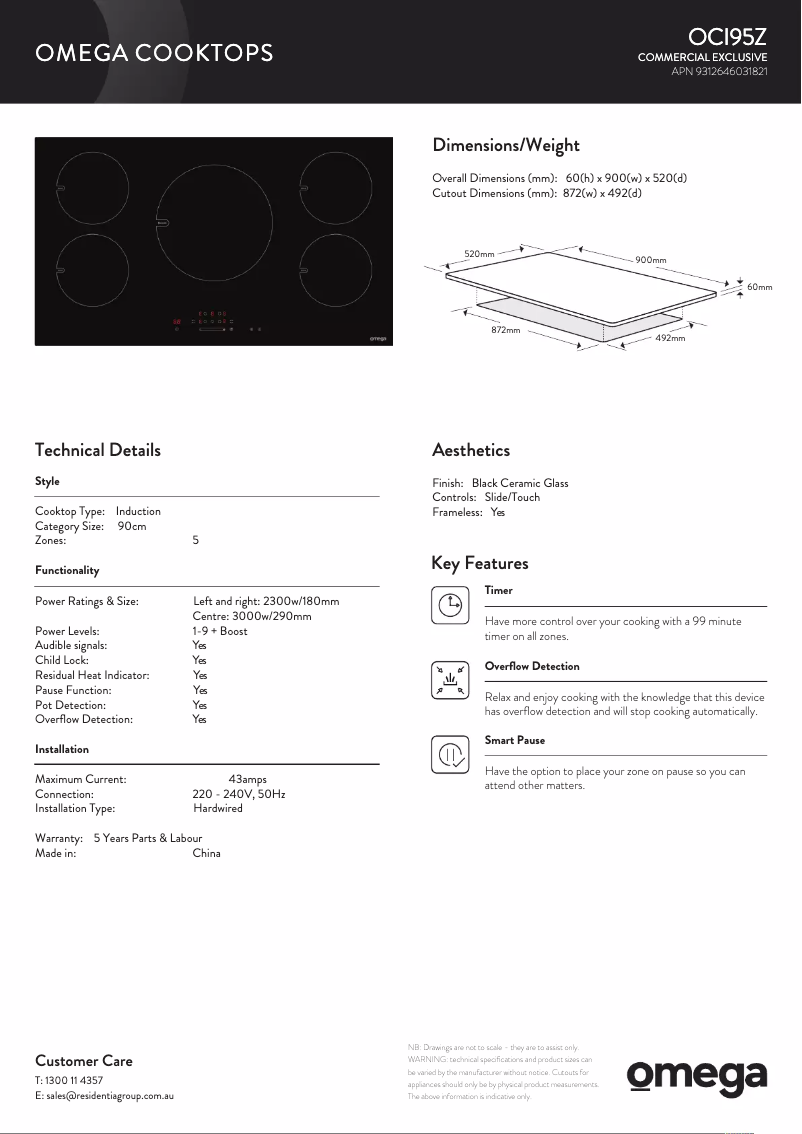 First page image of the manual for OCI95Z