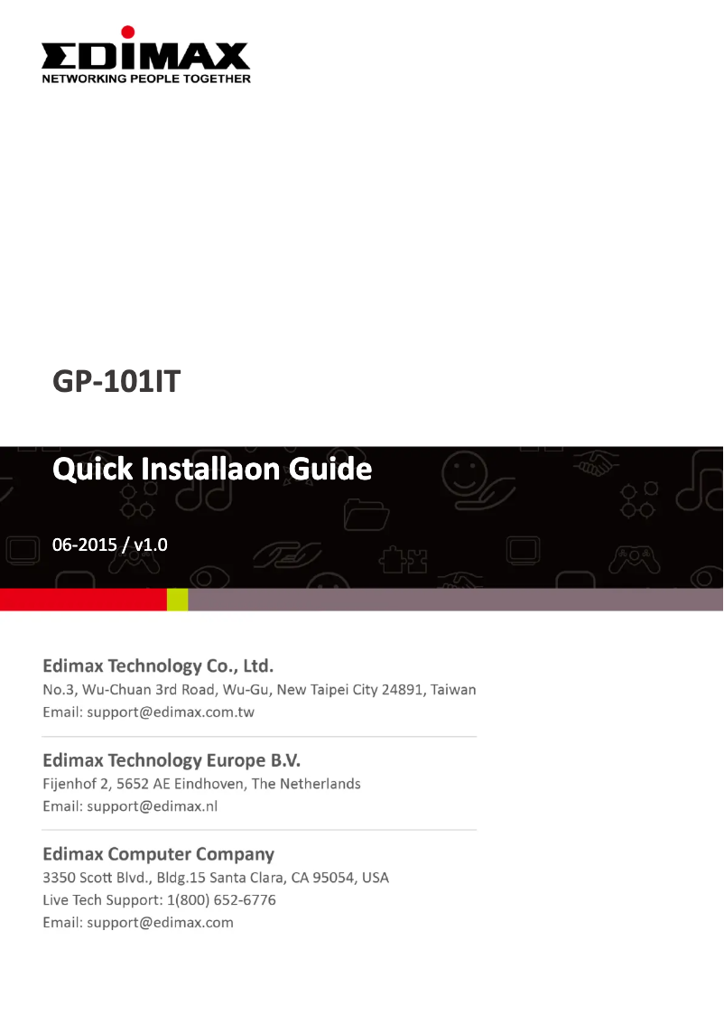 First page image of the manual for GP-101IT