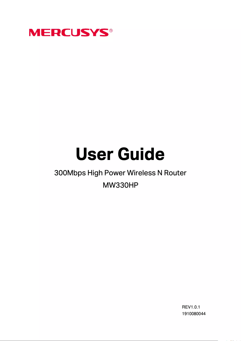 Image de la première page du manuel de l'appareil MW330HP