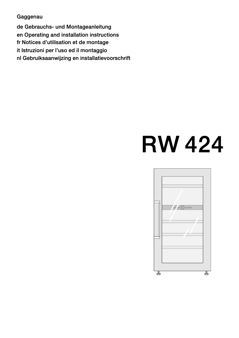 Image de la première page du manuel de l'appareil RW 424