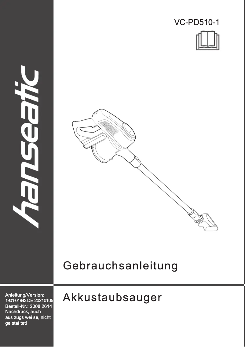 Page 1 of the manual User Manual Hanseatic VC-PD510-1