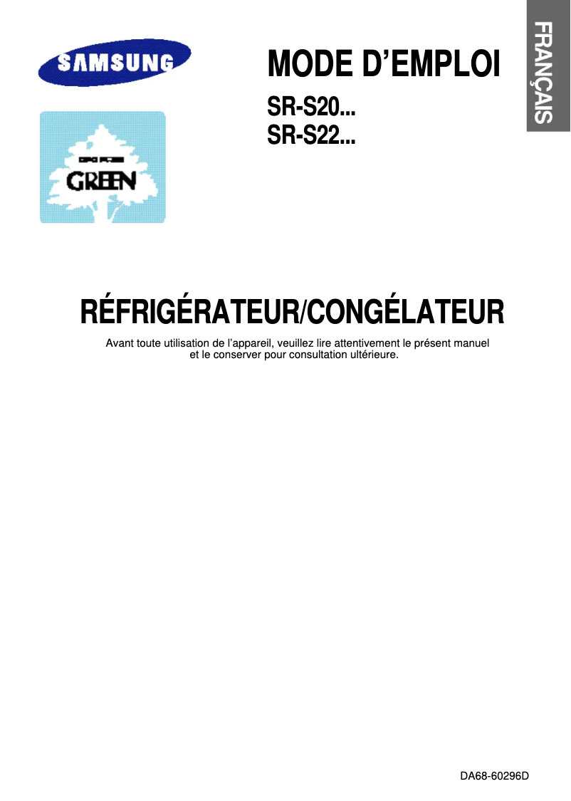 Page 1 of the manual User Manual Samsung SR-S20FTLM