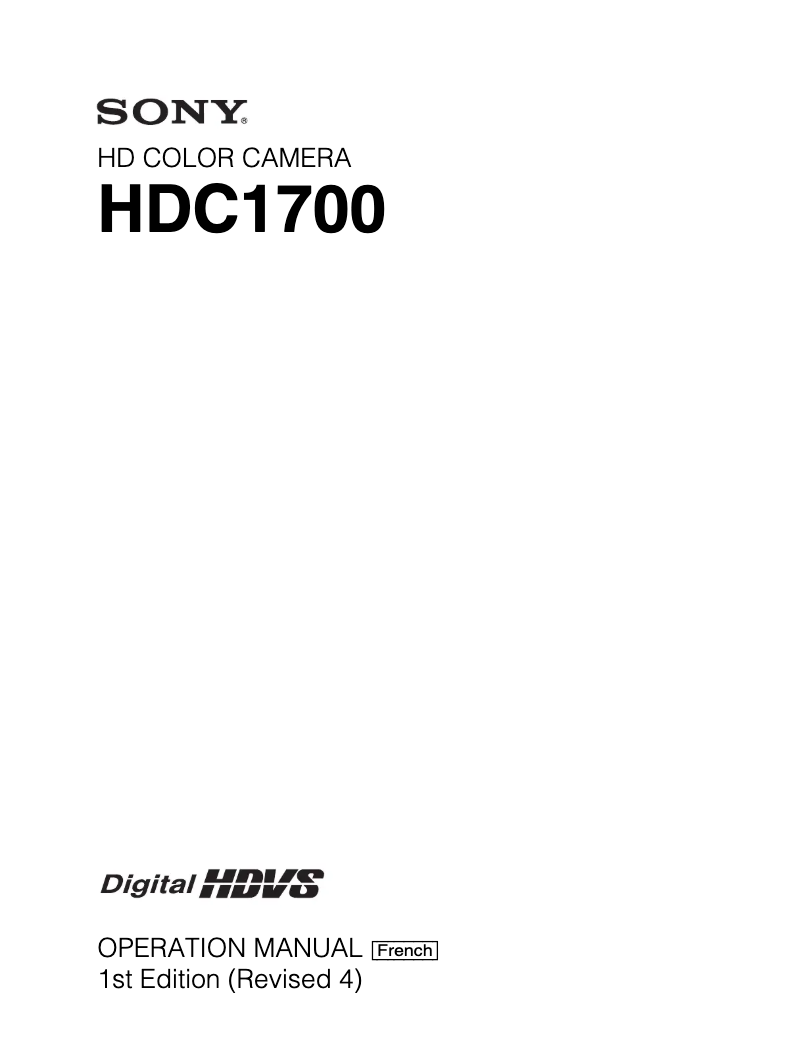 First page image of the manual for HDC-1700