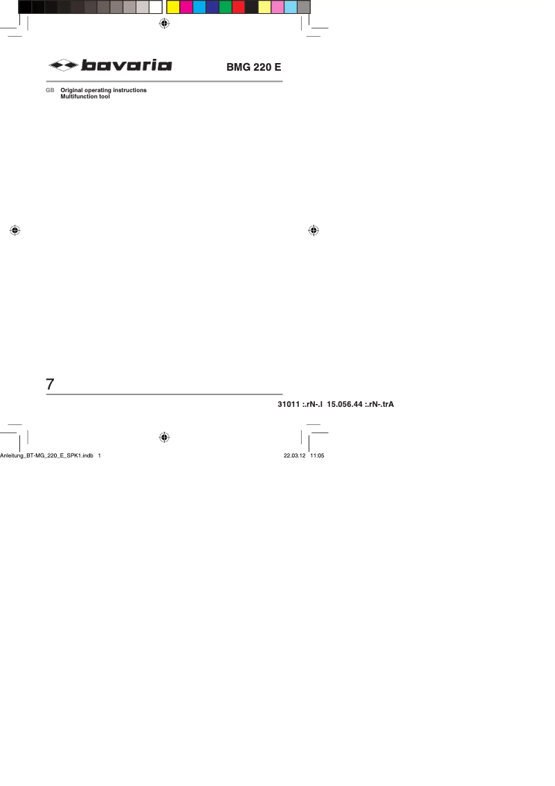 Page 1 of the manual User Manual Bavaria BMG 220 E