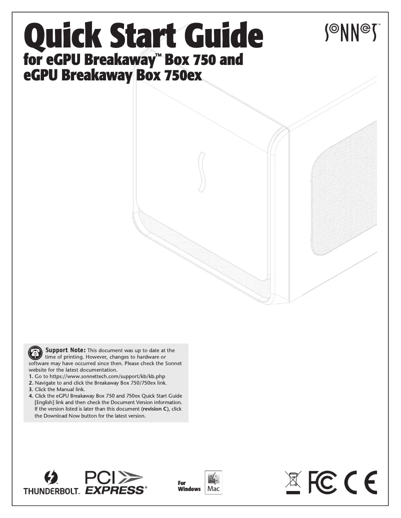 First page image of the manual for SON-GPU-750WEX-TB3