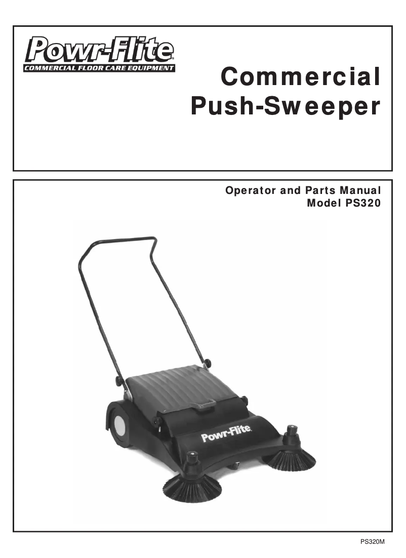 Page 1 of the manual User Manual Powr-Flite PS320