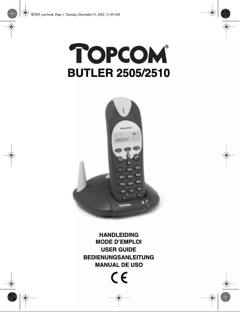 Page 1 of the manual User Manual Topcom Butler 2510C