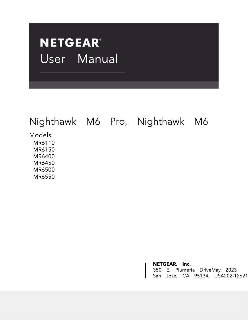 Page 1 of the manual User Manual Netgear Nighthawk M6 Pro MR6500