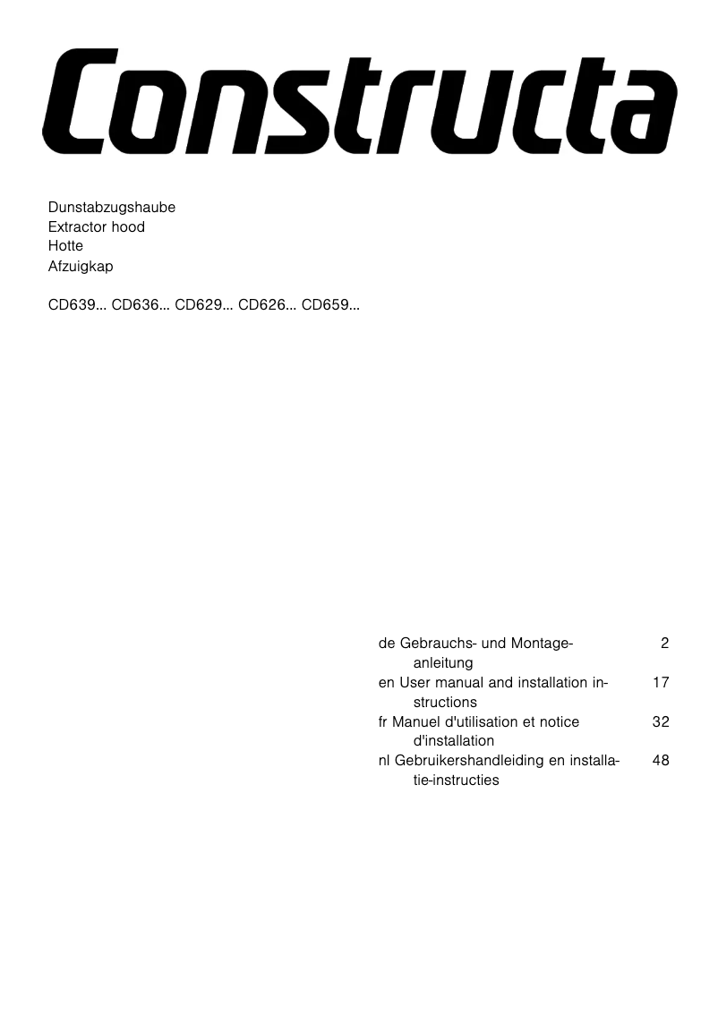 First page image of the manual for CD629250