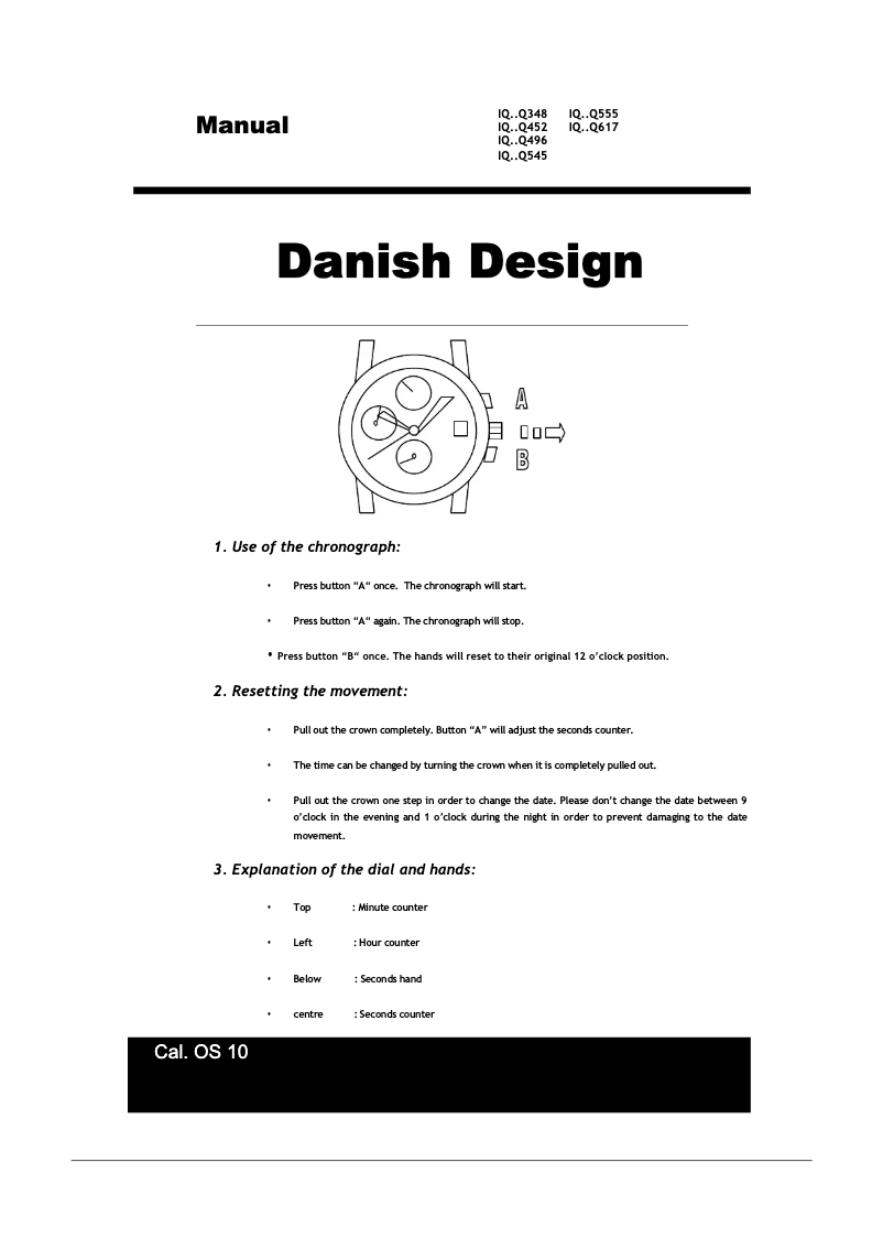 Page 1 of the manual User Manual Danish Design Q496