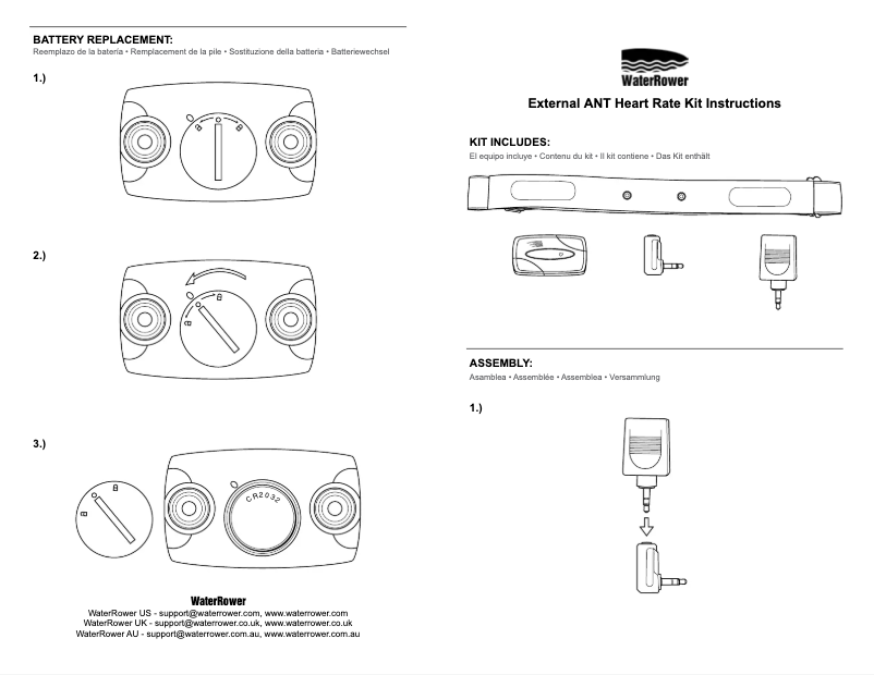 First page image of the manual for External ANT Heart Rate Kit