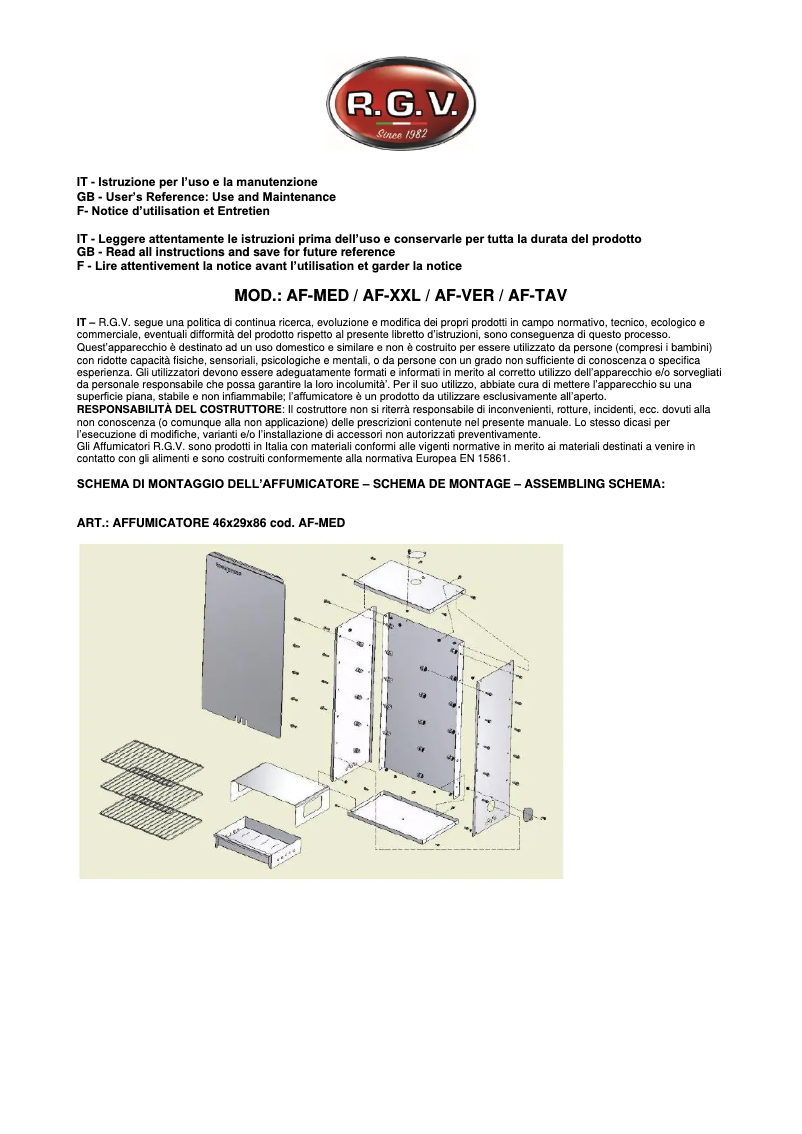 Image de la première page du manuel de l'appareil AF-MED