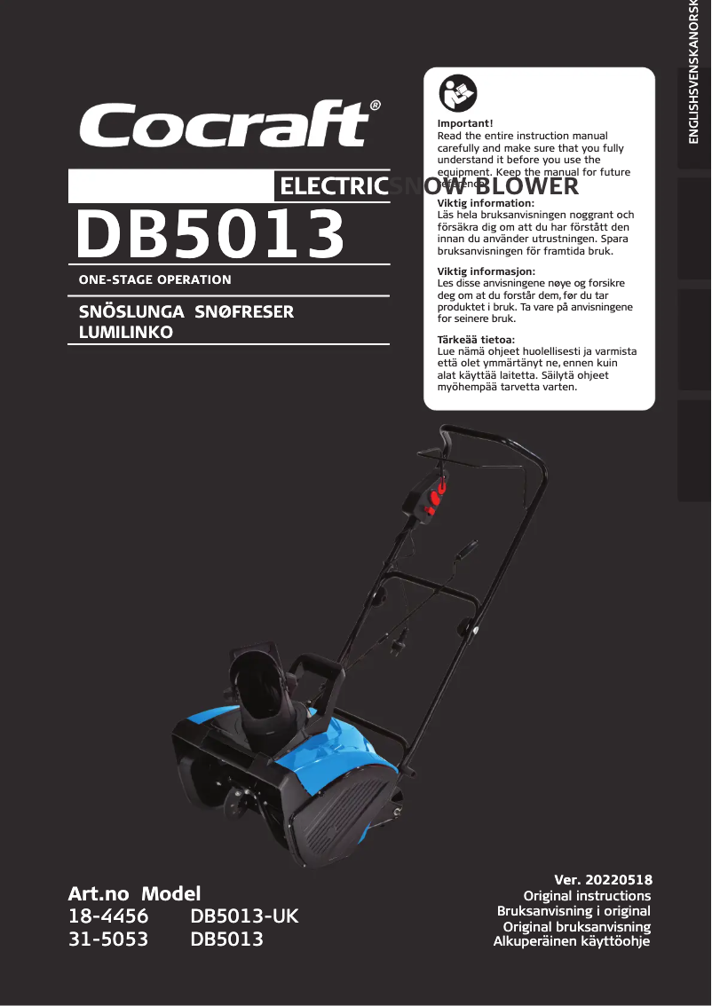 Page 1 of the manual User Manual Cocraft SB46