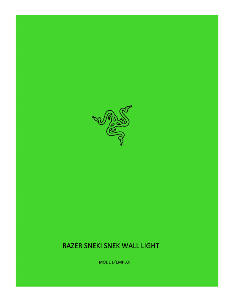 Page 1 of the manual User Manual Razer Sneki Snek Wall Light