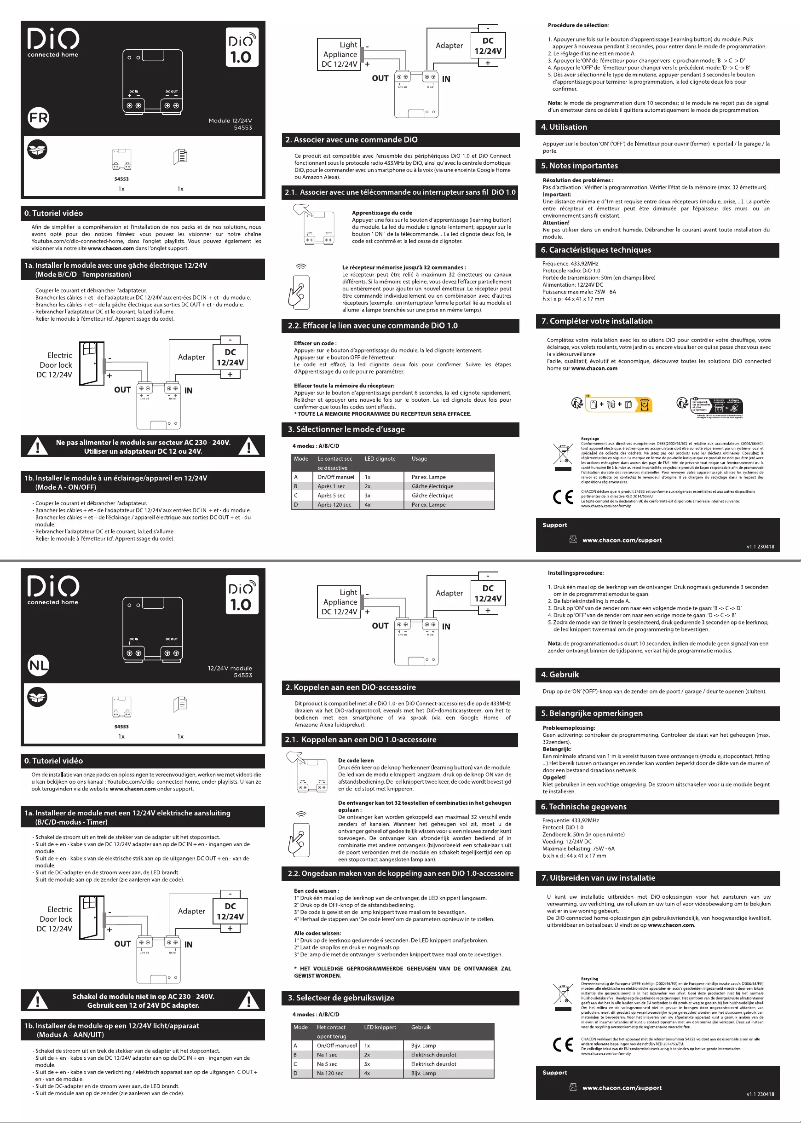 Page 1 of the manual User Manual DiO 54553