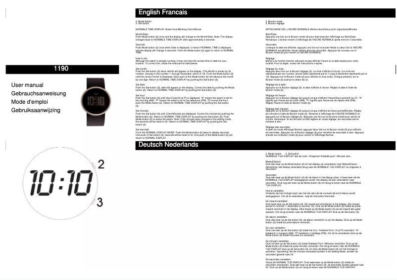 Page 1 of the manual User Manual Davis 1190