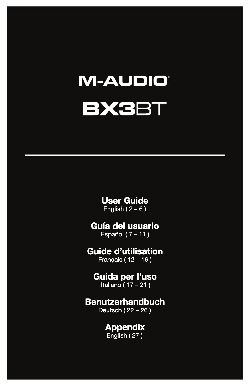 Page 1 of the manual User Manual M-Audio BX3