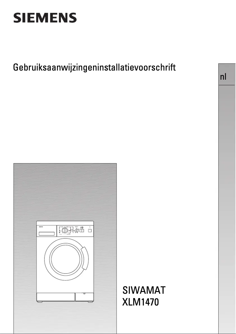 Page 1 of the manual User Manual Siemens Siwamat WXLM1470EX
