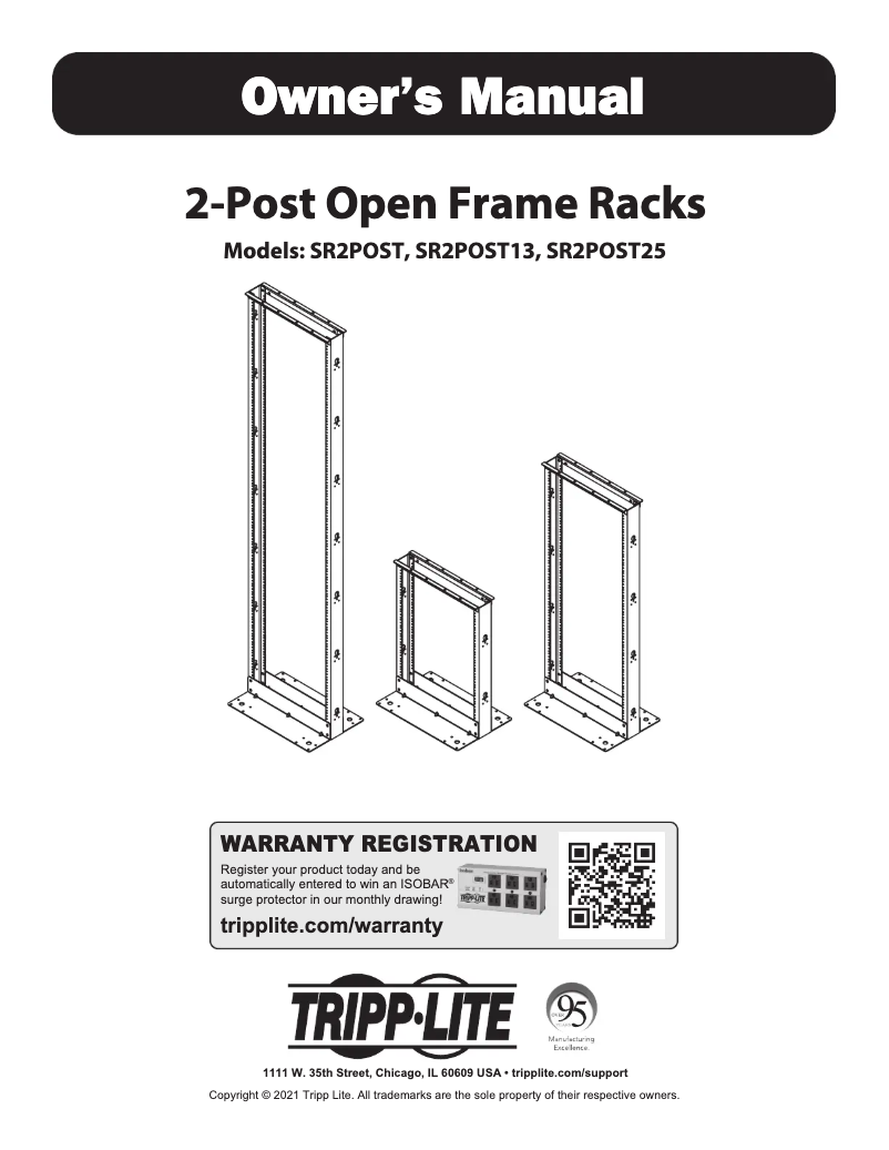 First page image of the manual for SmartRack SR2POST25