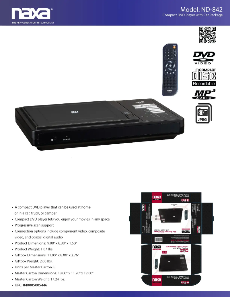 First page image of the manual for ND-842