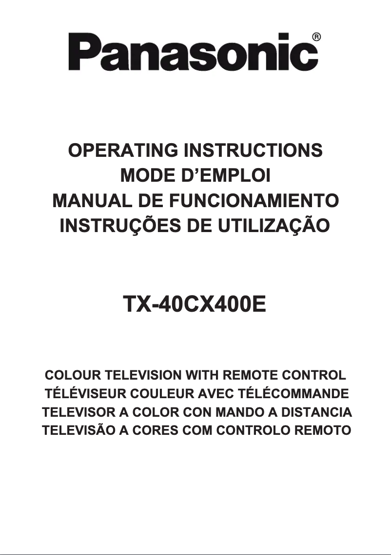 Page 1 of the manual User Manual Panasonic Viera TX-40CX400E