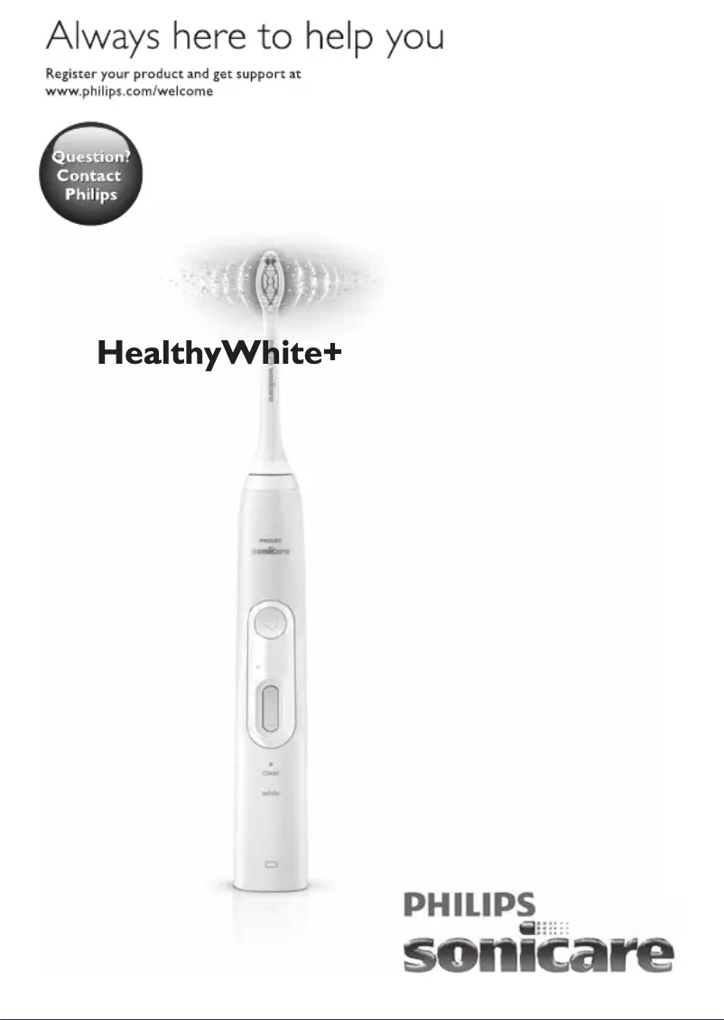 First page image of the manual for Sonicare HealthyWhite+ HX8912