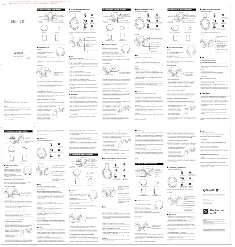 Page 1 of the manual User Manual Edifier W860NB