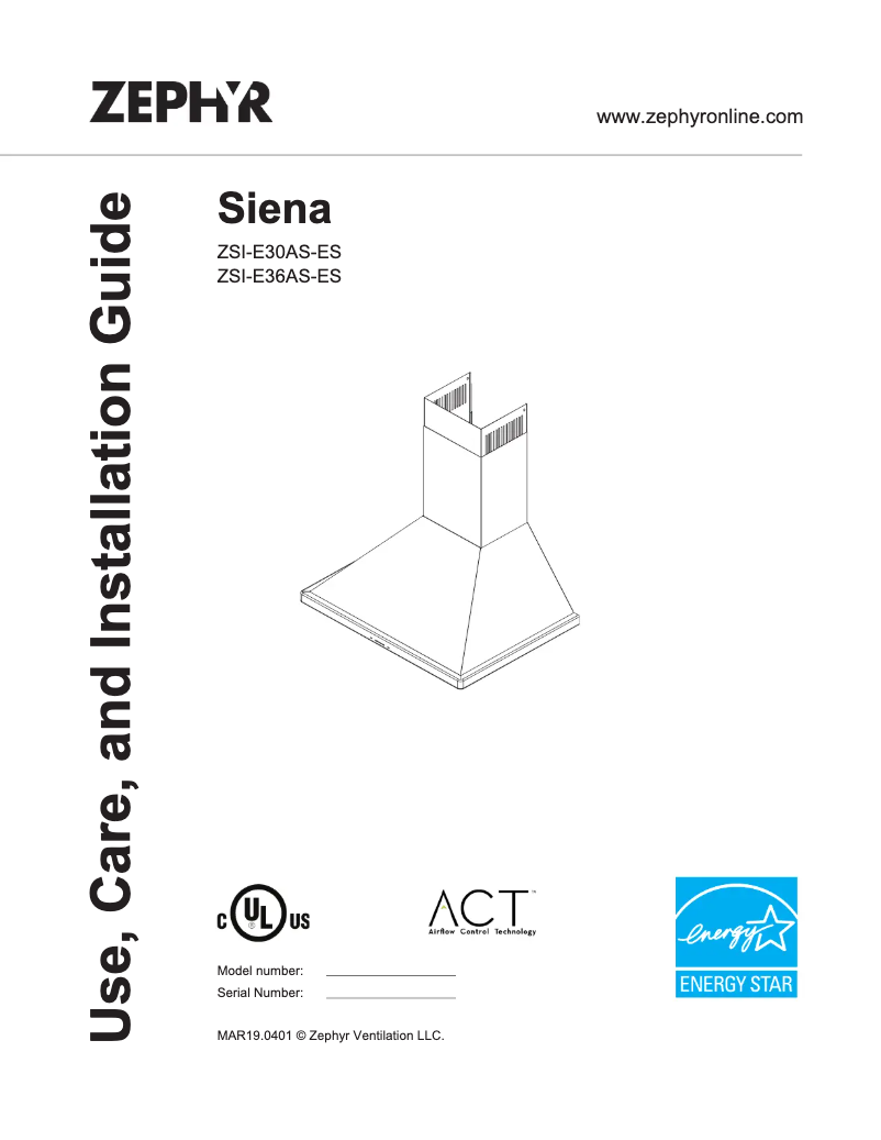 First page image of the manual for ZSIE30ASES