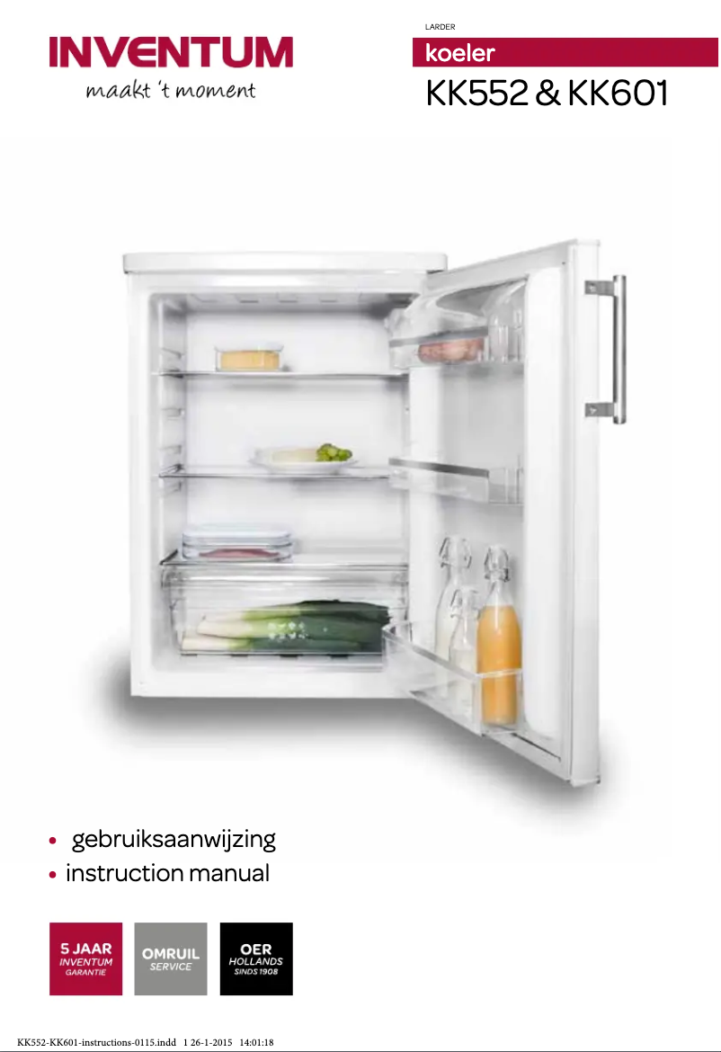 First page image of the manual for KK552