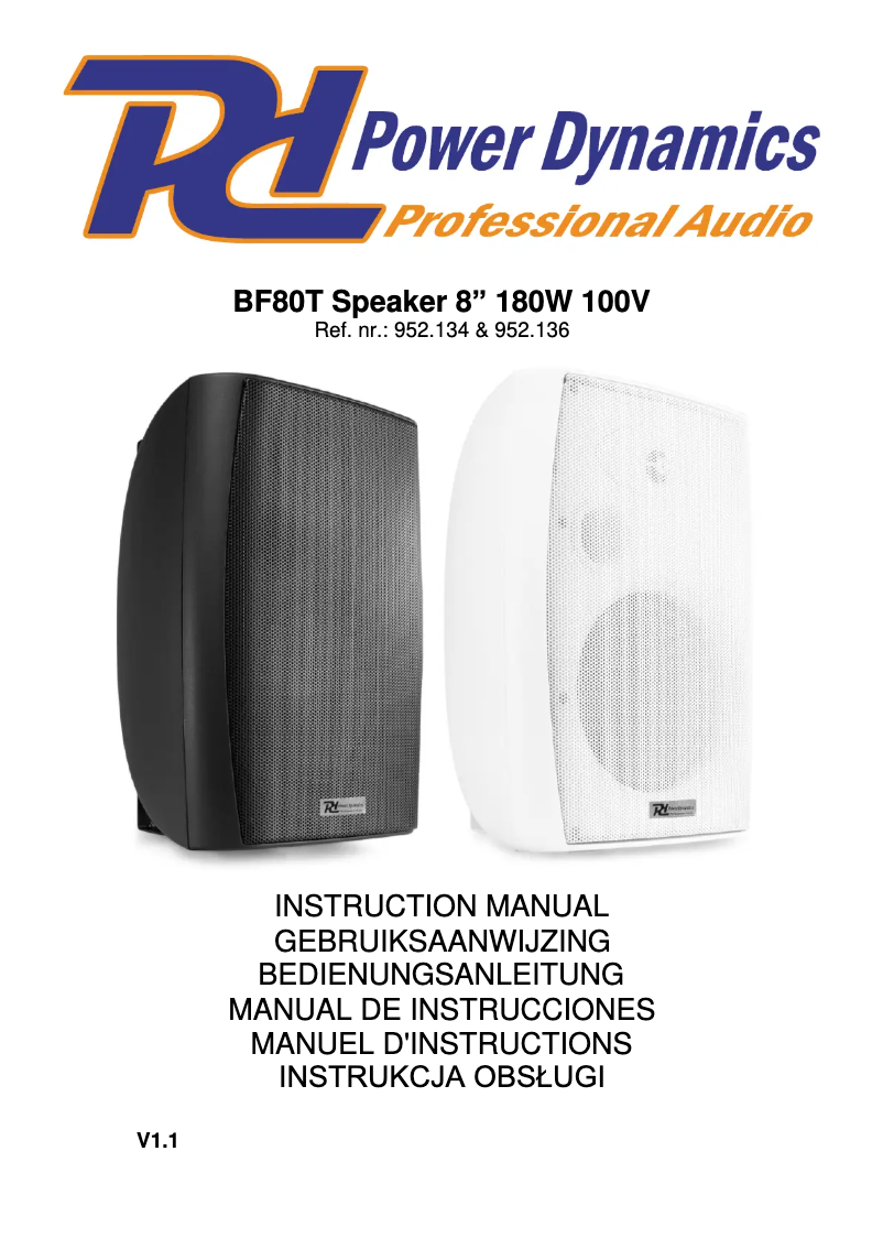 First page image of the manual for BF80TW