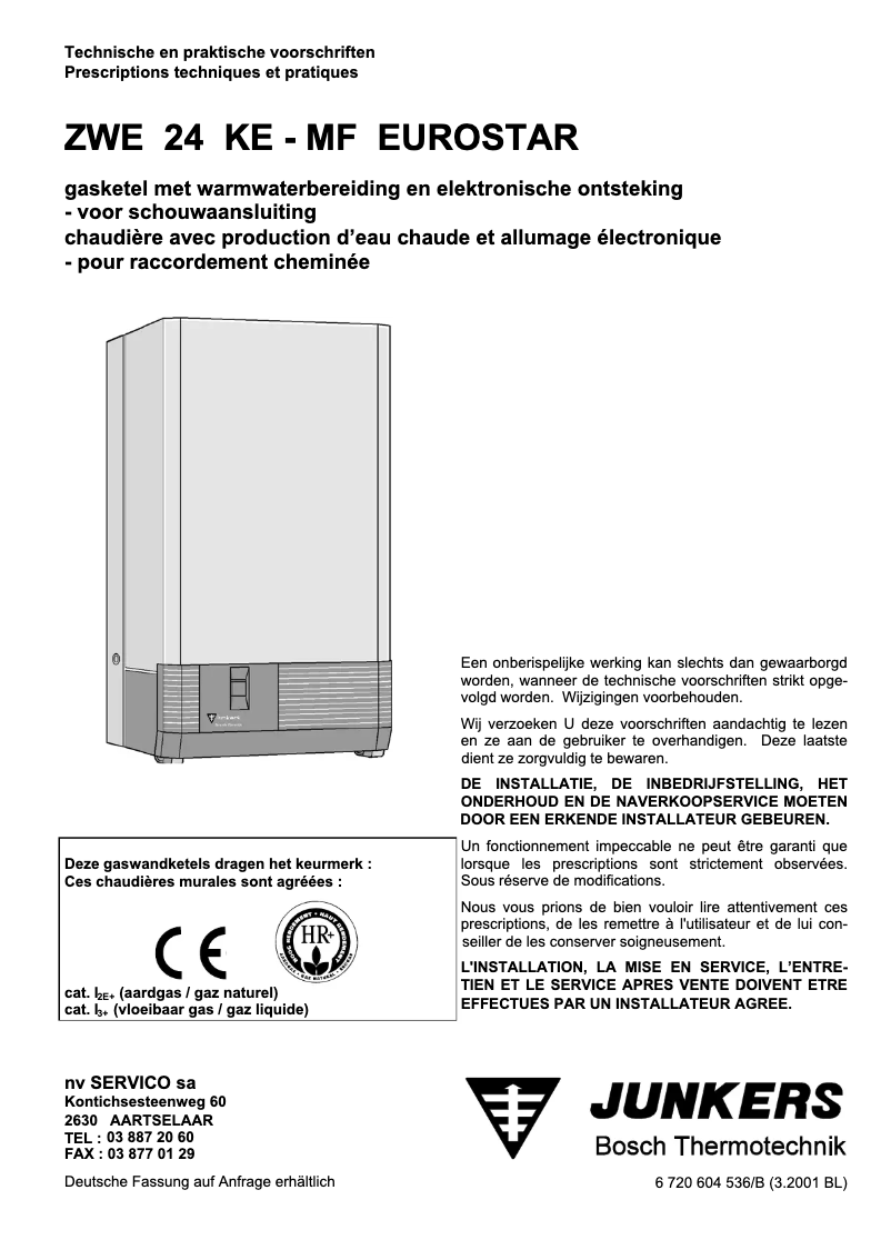 First page image of the manual for Eurostar ZWE 24 KE-MF