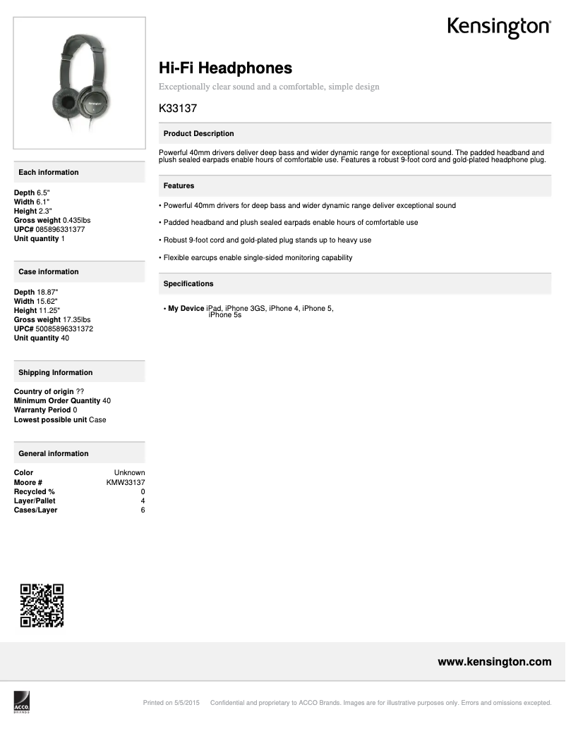 First page image of the manual for K33137