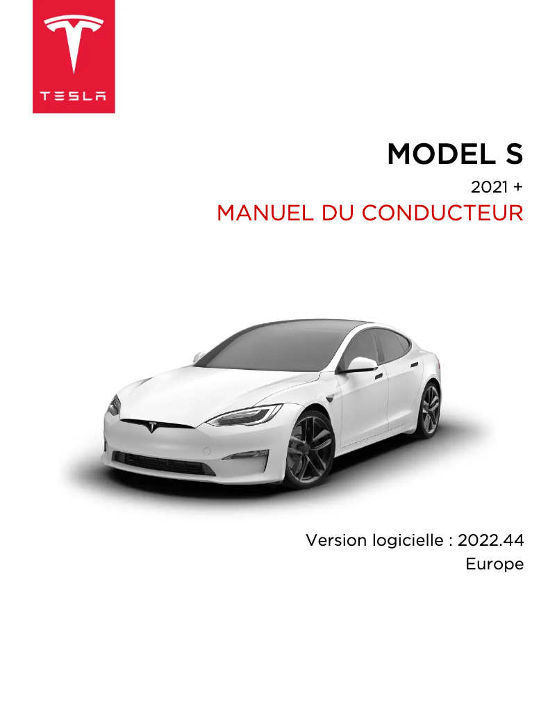 First page image of the manual for Model S (2022)