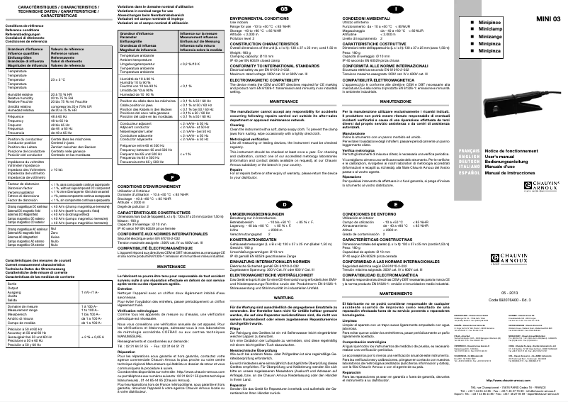 First page image of the manual for MINI 03