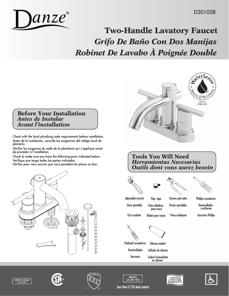 Image de la première page du manuel de l'appareil D301058