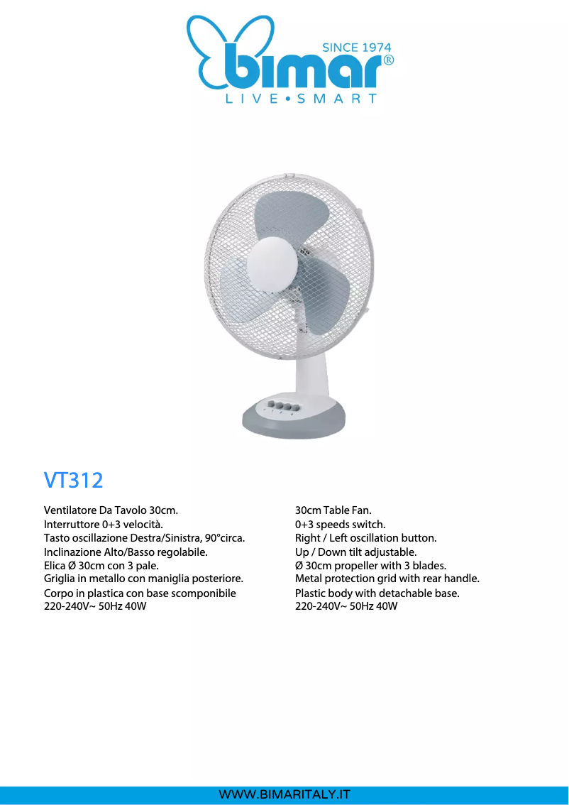 Page 1 of the manual User Manual Bimar VT312