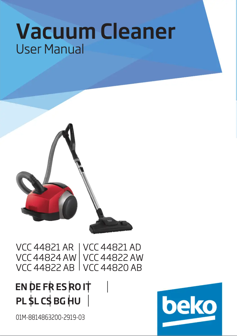 Page 1 of the manual User Manual Beko VCC 44824 AW