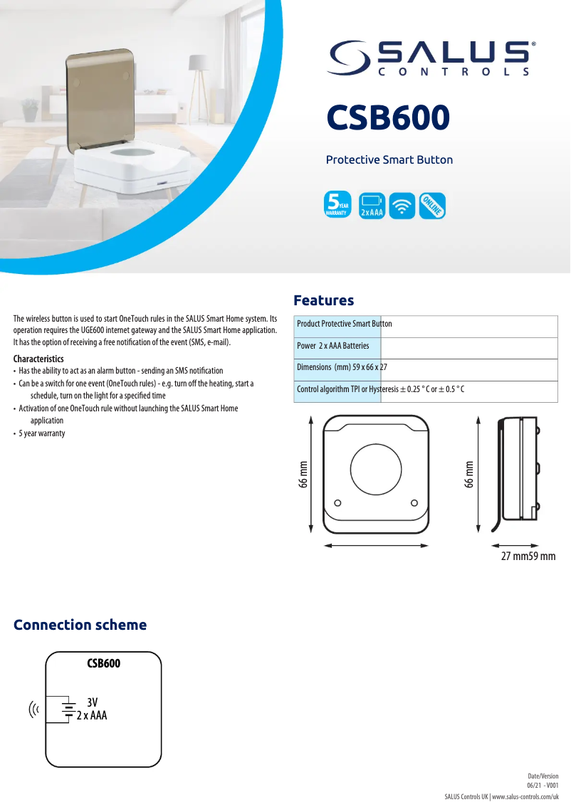 First page image of the manual for CSB600