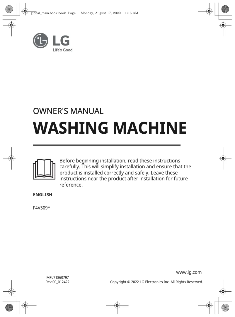 First page image of the manual for F4V509SSE