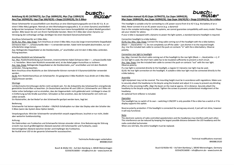 First page image of the manual for EYC