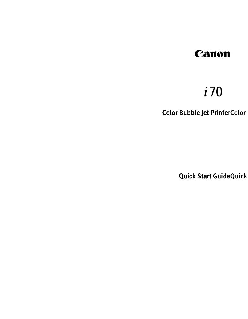 Page 1 of the manual User Manual Canon Bubble Jet i70