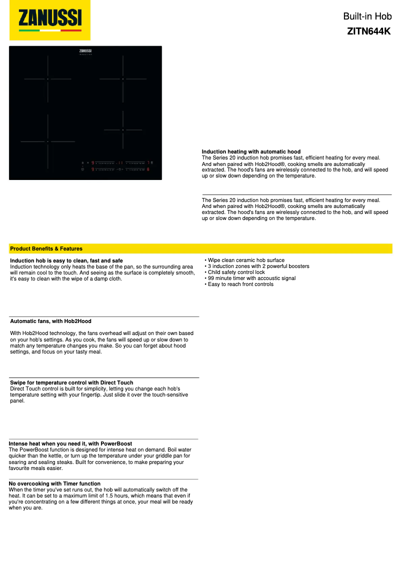 First page image of the manual for ZITN644K