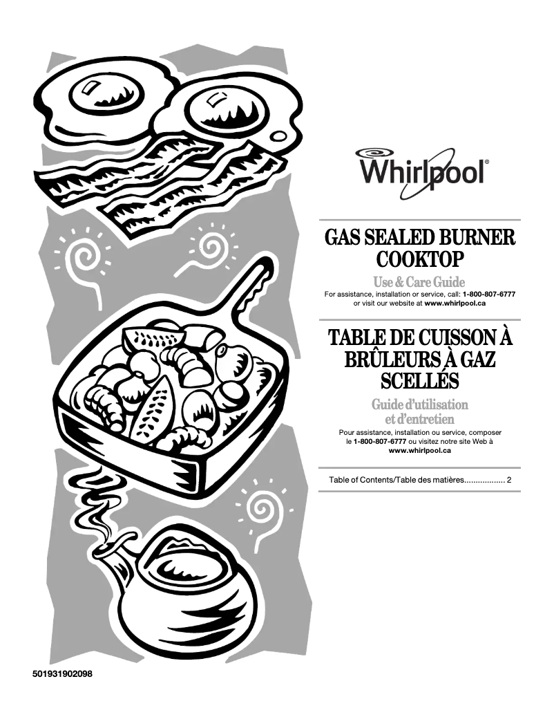 Page 1 of the manual Use and Maintenance Manual Whirlpool WCG52424AS