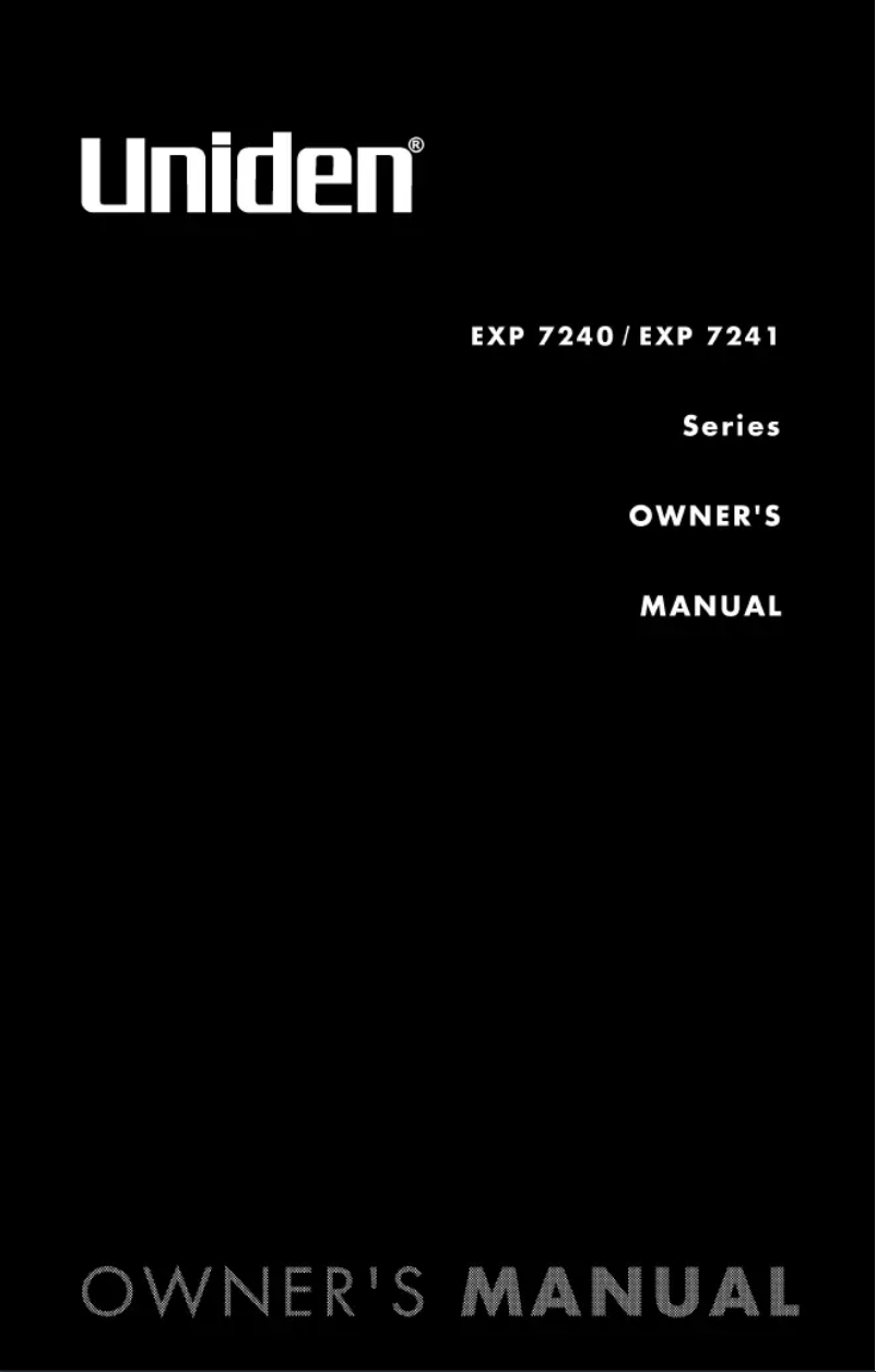 Page 1 of the manual User Manual Uniden EXP 7240