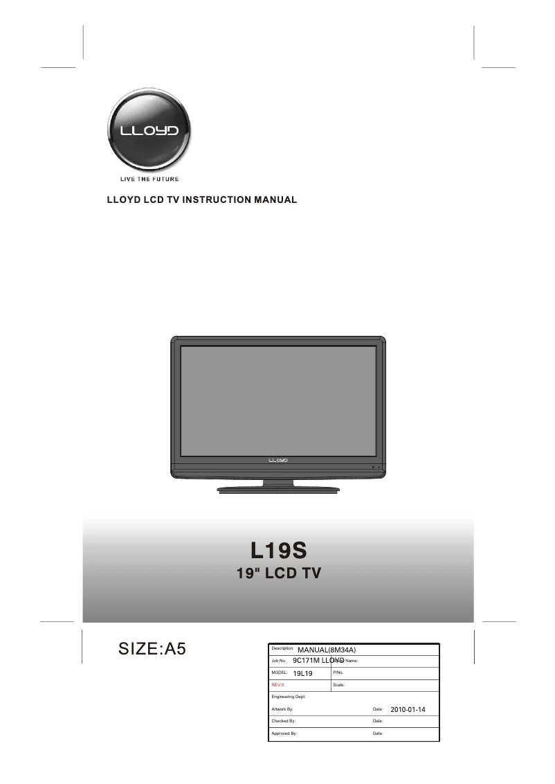 Page 1 of the manual User Manual Lloyd L19S