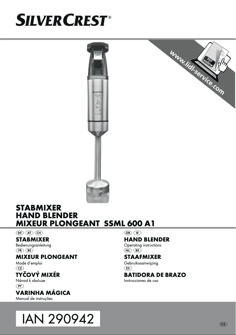 First page image of the manual for SSML 600 A1